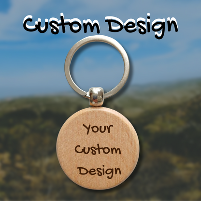 Yorkshire Slang Wooden Round Key Ring for Gifts and Souvenir