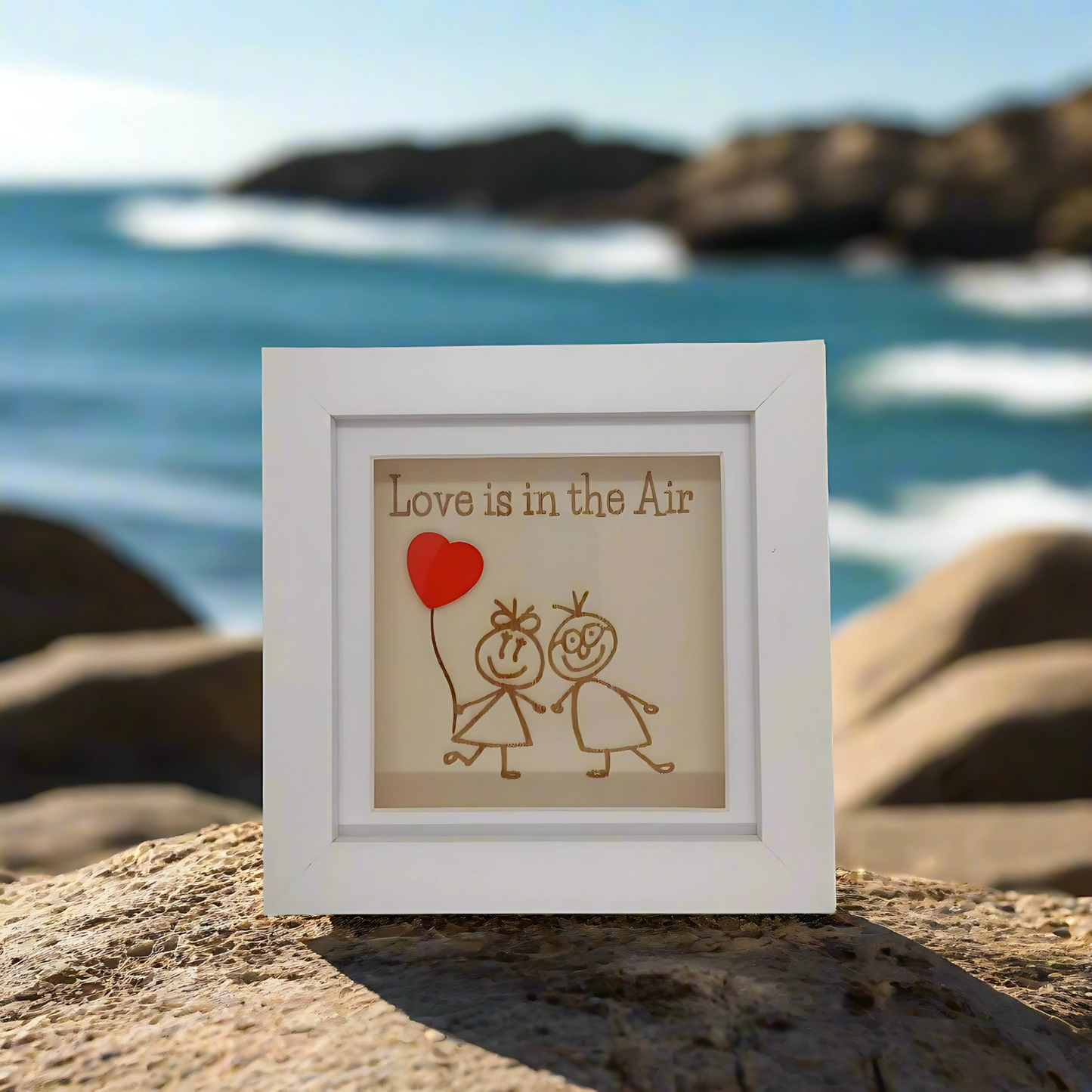 LOVE IS IN THE AIR ARTWORK WOOD FRAME
