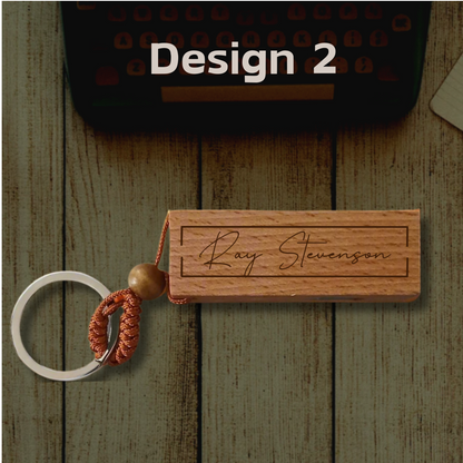 Personalised Mobile Phone Wooden Stand Holder with Key Ring