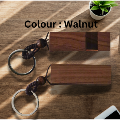 Personalised Mobile Phone Wooden Stand Holder with Key Ring