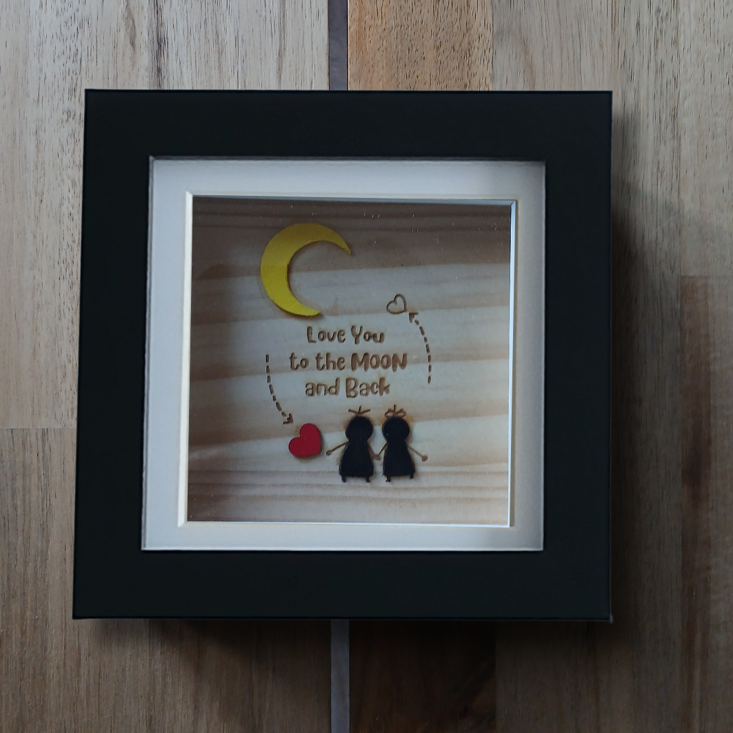 Love You to the Moon and Back Artwork Wood Frame