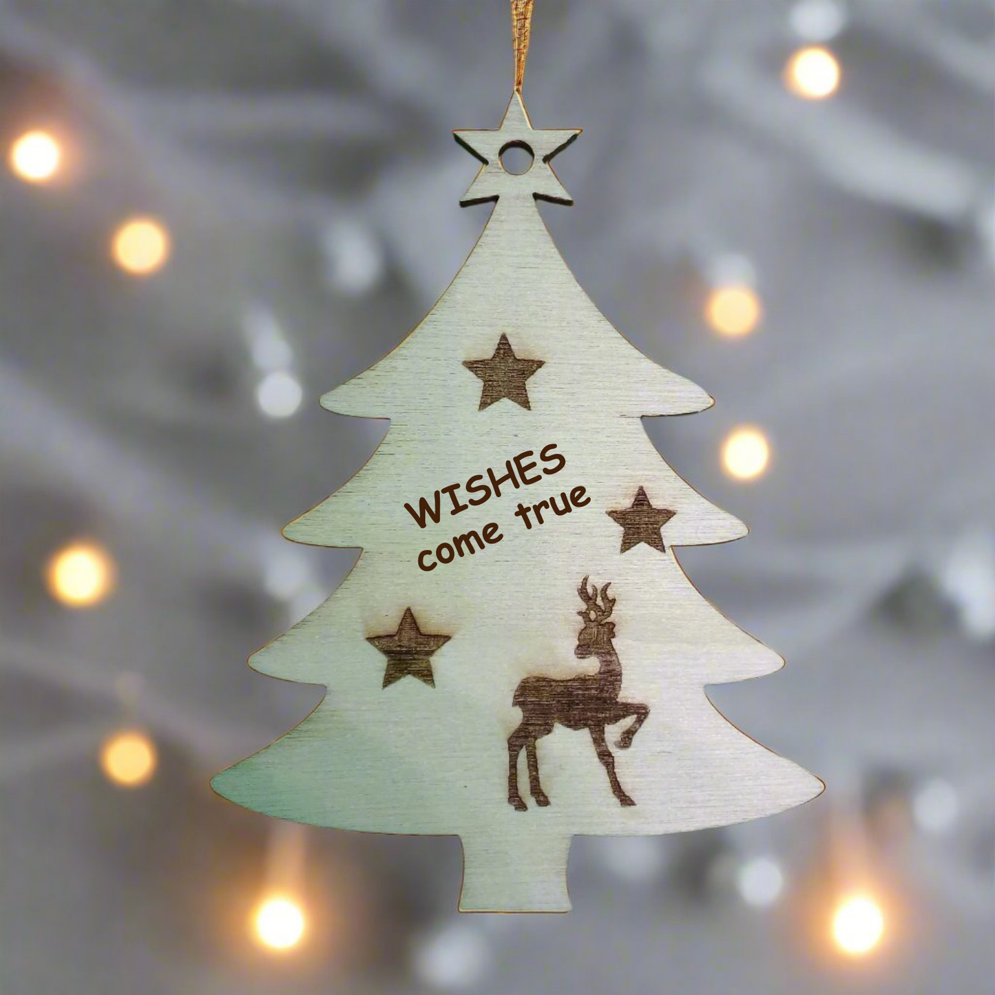 Personalised Wooden Christmas Tree Decoration with Christmas Tree Shape