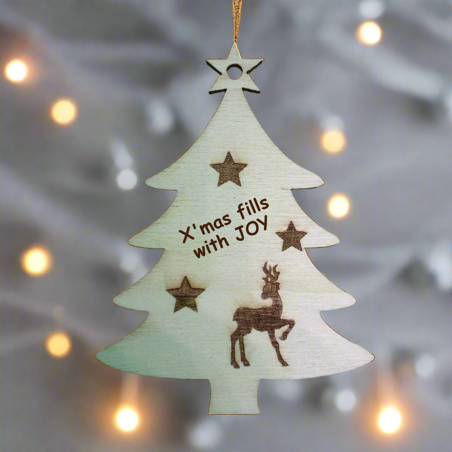 Personalised Wooden Christmas Tree Decoration with Christmas Tree Shape