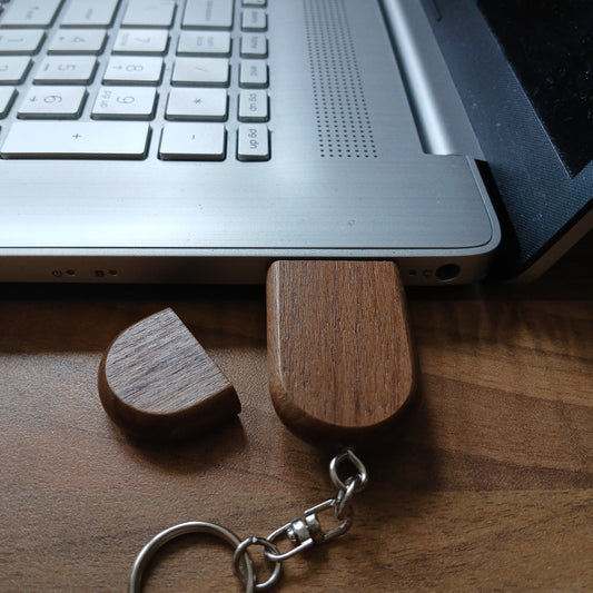 120GB Wooden USB Memory Stick Key Ring with Box