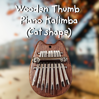 Wooden Thumb Piano Kalimba Cat shape