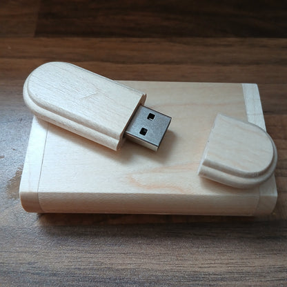 120GB Maple Colour Wooden USB Memory Stick with Box