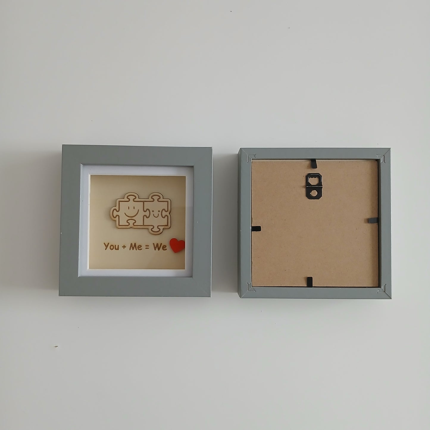 LOVE FITS US TOGETHER : YOU+ME=WE ARTWORK WOOD FRAME