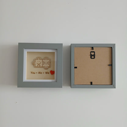 LOVE FITS US TOGETHER : YOU+ME=WE ARTWORK WOOD FRAME