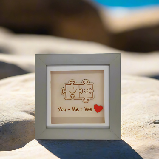LOVE FITS US TOGETHER : YOU+ME=WE ARTWORK WOOD FRAME
